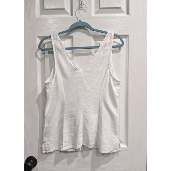 Womens Linen Tie Front Vest Tank Top Small Boho Festival Coastal Sleeveless - Picture 6 of 14